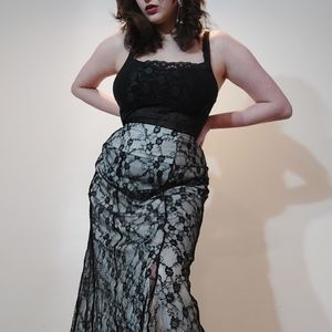 Gothic Vintage Lacey Maxi Skirt
